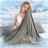 CHOSHOME Coperta Estiva Rinfrescante Matrimoniale 200x220cm Coperta Super Morbida con Ultima Auto Raffreddamento Cotone Grigio