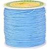 Fashewelry Cordini in filo di nylon da 91,4 metri (100 iarde) da 0,8 mm, blu cielo chiaro, macramè cinese, corda per nodi fai da te, collane, bracciali, artigianato e creazione di gioielli