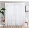 SIMPVALE 2 Pezzo Tenda Finestra Velata Elegante Voile con Ganci per Binario per Camera da Letto Soggiorno Balcone, bianco, 140x225cm
