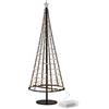 Honesty, Albero di Natale di metallo pieghevole, 250 LED a luce bianca calda su filo di rame, 1 m di altezza, l'albero di metallo decora la casa o il giardino , Metallo, Nero, Large