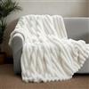 TOPCHANCES Coperte Plaid Pile di Flanella 360gsm Coperta per Divano Morbida,Plaid Pile Blanket per Caldo e Confortevole,Coperta Pelosa Adatto Divano/Letto Singolo/Matrimoniale(Bianco,230x250cm)