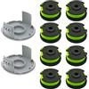 luolety Bobina di filo per decespugliatore Ryobi RAC142 36 V, per RLT36B33 e RY36LT33A-0, bobina di ricambio da 2 mm, 6,1 m (8 bobine + 2 tappi)