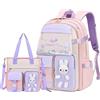 LANSHIYA Kawaii Backpack for School Girls Bunny Backpack Kids Casual Bookbag Cute Outdoor Daypack