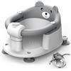 Highbird Seggiolino da Bagno per Bebè da 6 Mesi, Antiscivolo con 4 Ventose Potenti e Cuscino Rimovibile, Ideale per Bambini 6-18 Mesi per Doccia o Vasca, Portatile, Facile da Pulire - Grigio