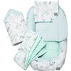 Medi Partners Riduttore Lettino Neonato - 100x60x15 Nido Antisoffoco Neonati 5-Parti Bozzolo Culla per Bebè Cuscino 100% Cotone (Oceano di menta Minky)
