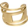 Diesel Anello unisex ovale con logo D, in acciaio inox dorato, DX156971010, Acciaio inossidabile, Nessuna pietra preziosa, Tono oro