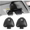 Rylae 2 Pezzi Porta Occhiali Auto, Portaocchiali da Auto Magnetico, Supporto Universale per Occhiali da Sole in Pelle per Auto con Chiusura Magnetica per Contenere Occhiali da Sole Carte E Biglietti (Nero)