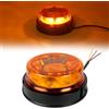 AOHEWEI LED Luce Lampeggiante Rotante Ambra 12V/24V 6 Modelli Avvertimento | 16 LED Lampada Emergenza Stroboscopica per Macchine Agricole Veicolo Commerciale Scuolabus Trattore Escavatori Omologato R65
