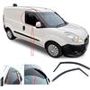 AC WOW 2X Deflettori d'Aria per Fiat Doblo Work Up Pratici Opel Combo dal 2010 in Poi in-Channel Antiturbo per Auto Vetro Acrilico Anti Vento Guardia di Pioggia Sole Neve