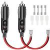 FAELNK Spinotto Presa Accendisigari Auto Spinotti 12v 2 pezzi Spina Accendisigari 12v/24v Maschio con Cavo Prolunga Accendisigari e 10A 15A Fusibile Adatta per Camion Auto Moto