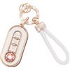 EUYKQNOI Car Key Cover Portachiavi Adatto per Fiat 3 Pulsante 500 500L Brava Bravo Doblo Ducato Fiorino Punto Panda Palio Qubo Scudo Sedici Stilo Lancia Flip Pieghevole Portachiavi