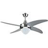 Zephir Ventilatore a Soffitto con 4 Pale Ø122cm Colore Silver Con Luce e Telecomando