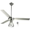 Zephir Ventilatore a Soffitto 3 Pale Colore Cromo con Luce e Telecomando