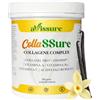 avissure Collagene in Polvere 300g CollaSSure Complex, Peptidi di Collagene Idrolizzato Marino e Bovino Grass Fed con Acido Ialuronico, Vitamina A, Vitamina C, Niacina, Rame, Gusto Vaniglia, 45 Dosi, avissure