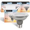 SINCELIGHT PAR30s Lampadina a LED con Attacco E27, 8W (100W Equivalenti), da Bianco Caldo a Bianco Freddo Orientabile (2700K-6000K), CRI 95, 1050lm, Impermeabile IP65, Confezione da 4