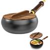 Hengrongshen Padella in Ferro Giapponese Hengrongshen, 24 cm, Naturale Antiaderente e Senza Rivestimento Chimico, Iron Pan, Padella in Ferro Forgiato per Induzione