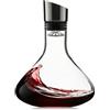 GOMETY Decanter per vino rosso con ventilatore, decanter per vino, decanter in cristallo, decanter con aeratore integrato, bottiglia decanter per suoceri e amanti del vino (1500 ml)