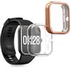 kwmobile Set 2x Custodia Smartwatch Compatibile con Xiaomi Redmi Watch 4 Cover - Case Silicone Protezione Orologio Fitness trasparente/oro rosa