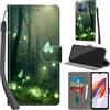 Haninsuze Cover per Xiaomi Redmi 12C Custodia Cover Pelle Libro Portafoglio con Porta Carte Magnetica Protezione Antiurto Cuoio Flip Case Custodia Cover per Redmi 12C, Farfalla