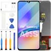 LADYSON Schermo LCD di ricambio per Samsung Galaxy A05S SM-A057F, SM-A057F/DS, SM-A057M, display LCD Touch Panel Digitizer in vetro, kit di riparazione con strumenti (nero, senza cornice)
