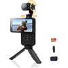 ORDRO Set portatile M5 con stabilizzazione a 3 assi, telecamera Vlog WiFi portatile con visione notturna IR, grandangolo 120° e riconoscimento facciale per YouTube