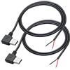 Riertostng Cavo USB A maschio 2 Pin Bare Wire 3FT, 90 gradi Pigtail Open End Power per dispositivi da 5 V/3 A installati o riparazioni fai da te