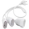 OMIGA Prolunga Spina Piatta 3 en 1 Europea 90 Gradi Cavo Prolunga 250 V/2.5 A Max Ciabatta Presa pour TV Ordinateur Moniteur Beamer Lampe Appareils Ménagers Blanc