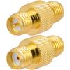 Vecys 2 Pezzi SMA Femmina a RP-SMA Femmina Adattatore Coassiale RF 50 Ohm Convertitore Adattatore per Antenna Router Cavo Coassiale