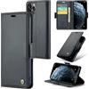 Idhiem Cover per iPhone 11 Pro Max in Pelle PU Premium, Custodia Portafoglio Flip Libro, Blocco RFID, Slot per Carte, Antiurto Wallet Cover con Funzione Supporto per iPhone 11 Pro Max, Nero