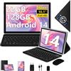 ZIOVO Tablet Android 14 Tablet 10 pollici, 22 GB RAM+128 GB ROM (1 TB TF), Widevine L1 | 8000 mAh | Octa-Core | 2.0 GHz | 5 GB WiFi | BT 5.0 | 5MP+8 MP | Supporta Neflix, Tablet con Tastiera e Mouse, Nero