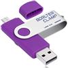 BORLTER CLAMP 128GB Chiavetta USB 3.0, 2 in 1 Pen Drive (Micro USB e USB 3.0) Memoria Flash, OTG USB Flash Drive Girevole per Android Smartphone/Tablet/Computer (Porpora)