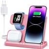 JARGOU Caricatore Wireless 3 in 1 Compatibile con iPhone 15 14 13 12 11 Pro Max/Mini/XR/8, Stazione di Ricarica Wireless per Apple Watch 9/Ultra 2/SE/8/7/6/5/4, Wireless Charger per Air-Pods Pro/3/2