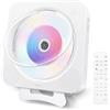 Adirigo Lettore CD con Display LED e Copertura Antipolvere Lettore CD Portatile con Bluetooth 5.1 CD Player da Tavolo Montabile Altoparlanti HiFi integrati con Telecomando FM Raido USB e AUX (Bianco)