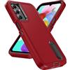 IMIRST Custodia per Samsung Galaxy A26 5G, Resistente 3 in 1 con Protezione Completa e Supporto Regolabile, Custodia Ultra Anticaduta Livello Antiurto Antiscivolo per Samsung Galaxy A26 5G, Rosso SF