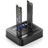 FIDECO M.2 NVMe SATA SSD Cloner Dock, USB 3.2 Gen 2 X 2, duplicatore cloner NVMe M.2 NVMe da 20 Gbps, supporto clone offline, UASP e Trim, nero