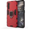MaiJin Compatibile con OnePlus Nord, OnePlus Z Cover, Custodia Armor Anello Cavalletto (Funziona con il Supporto Magnetico per Auto) Case Paraurti (Rosso)