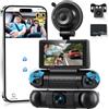 VECHTEL 2K Dashcam per auto anteriore e posteriore con WiFi, 4* Dash Cam 1080P Telecamera per auto con schermo IPS da 3 pollici,visione notturna,sensore G,protezione a 360 gradi,con 128 GB