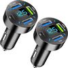 RJLLKD 2 accendisigari a 4 porte USB C, caricatore rapido per auto, 66 W, doppio PD 30 W + QC3.0, compatibile con iOS, Android, tablet e tutti gli smartphone