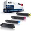 Print-Klex 4 cartucce toner compatibili per Kyocera ECOSYS M6030cdn M6530cdn P6130cdn TK5140 TK 5140 TK 5140K TK5140K TK-5140K TK-5140K Nero Blu Rosso Giallo - Office Print Serie