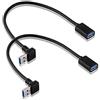S SIENOC SIENOC 2x USB 3.0 di collegamento del cavo di estensione ad angolo retto 90 gradi adattatore maschio a femmina ad alta velocità, Super veloce trasferimento dati