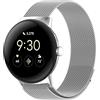 PaceBid Metallo Cinturino per Google Pixel Watch 5 41mm/4/3 41mm/2/1 | Acciaio Inossidabile in Metallo Magnetico Cinturino Cinturini di Ricambio per Google Pixel Watch 1/2/3/4 41mm/5 41mm, Argento
