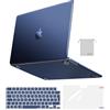 MOSISO Custodia Compatibile con MacBook Air 13 Cover M4 M3 M2 2025 2024-2022 A3240 A3113 A2681, per MacBook Air 13,6'' Case Naturale Ultra-Sottile&Copritastiera&Pellicola&Borsa, Blu Notte