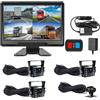 VSYSTO 4CH HD 1080P Camion Dash Cam, 10.1 '' Monitor Veicolo Backup Camera per Semi Trailer Van Trattore RV, Front & Sides & Rear Cam, GPS, Lente di Visione Notturna Infrarossa, Sensore di Temperatura
