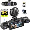 Inefala 2K WiFi 4 Canali Dash Cam, 360° Dashcam Auto Anteriore e Posteriore all'interno di Sinistra a Destra, Telecamera per Auto con Scheda Gratuita da 64 GB, WiFi, G Sensor, Loop Registrazione