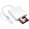 Luonanava Lettore Schede SD per iPhone, Adattatore Scheda SD USB C, Lettore di Schede Memoria per SD/Micro SD, SD Card Reader per iPhone 17/16/15/iPad/MacBook/Android, Ricarica Simultanea, Plug and Play