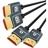Thsucords Ultra Sottile 8K 4K Cavo HDMI 5M 2 Pezzi, Flessibile Morbido ad alta velocità HDMI 2.1 Supporto 4K@120Hz 8K@60Hz 48Gbps Compatibile con Roku TV/HDTV/PS5/Blu-ray