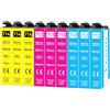 Veson T0715 Cartucce d'inchiostro Compatibili con Epson T0712 T0713 T0714 per Epson Stylus D92 D78 SX218 SX410 DX4400 DX7400 DX4050 DX7450 DX8400 DX8450 DX9400F SX400 (3 Ciano, 3 Magenta, 3 Giallo)