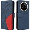 XINNI Cover Protettiva per Realme 14 PRO Plus Case, retrò Cellulare Custodia Libro Antiurto in Flip Pelle PU/TPU, Portafoglio Flip Magnetica, Blu