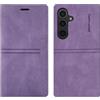 OKZone Cover per Samsung Galaxy A26 5G, Custodia Flip Pelle Portafoglio Magnetica Libro con Slot Schede, Slim Silicone TPU Bumper Wallet Supporto Case Antiurto Cover(Viola)