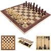 Icegrey Scacchiera in Legno Pieghevole Giochi Tradizionali Stoccaggio Portatile Set di Scacchi Internazionali per Viaggio Gioco da Tavolo per Adulti Bambini 34x34cm